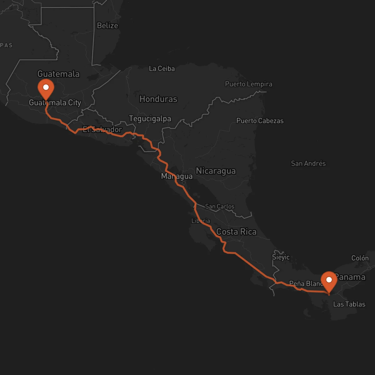 Ruta Santiago de Veraguas - Chimaltenango