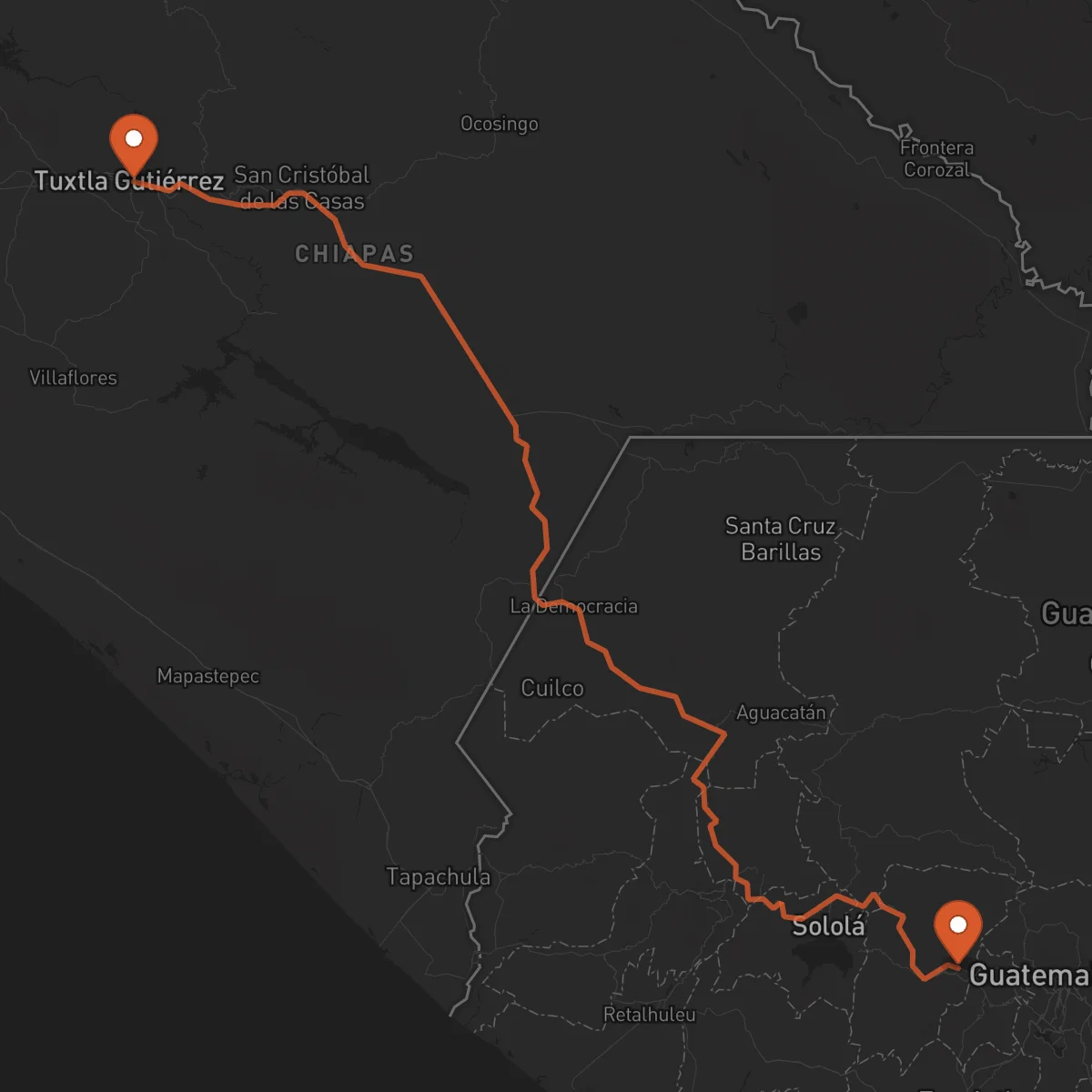 Ruta Tuxtla Gutiérrez - Chimaltenango