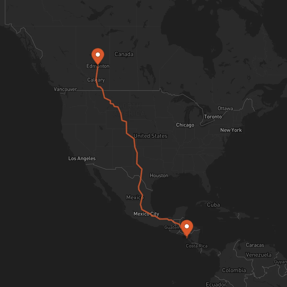 Ruta Chinandega - Edmonton