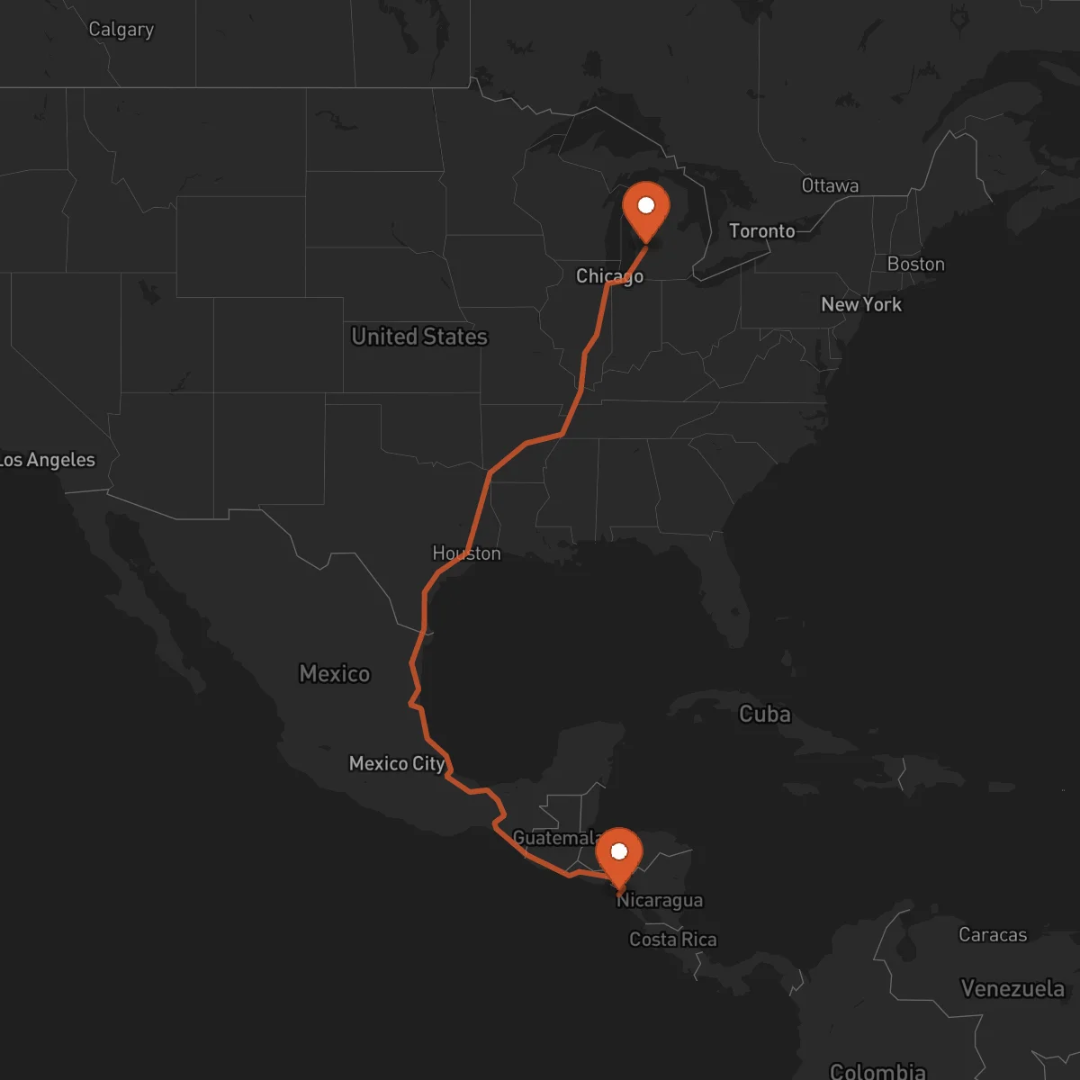 Ruta Grand Rapids - Chinandega