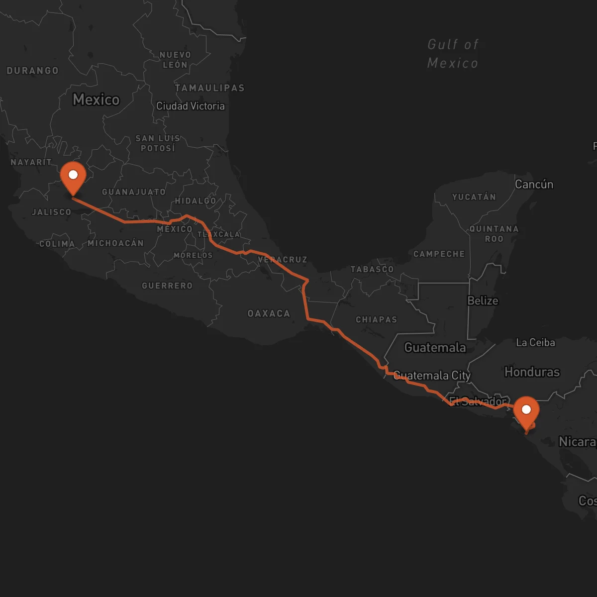 Ruta Guadalajara - Chinandega