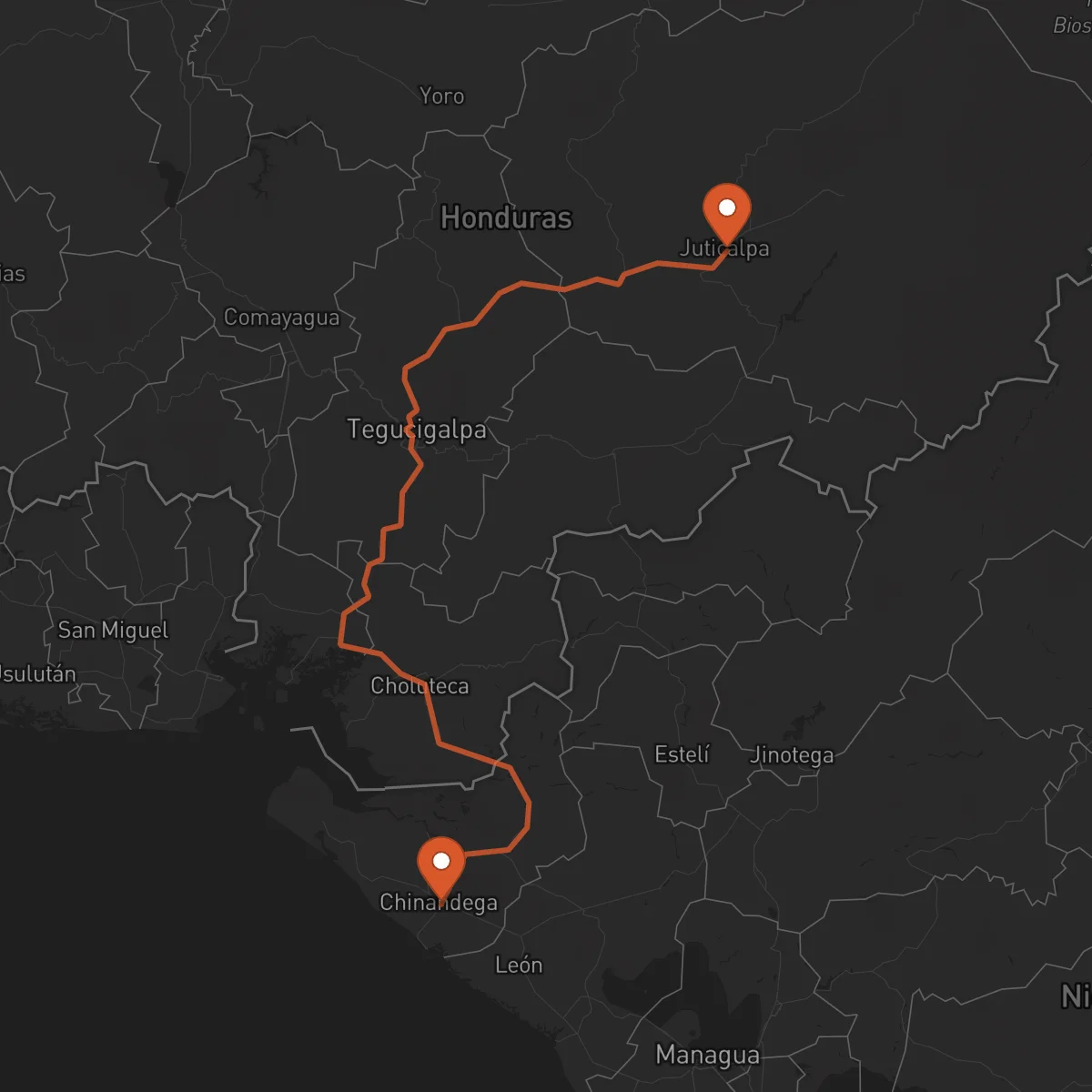 Ruta Juticalpa - Chinandega