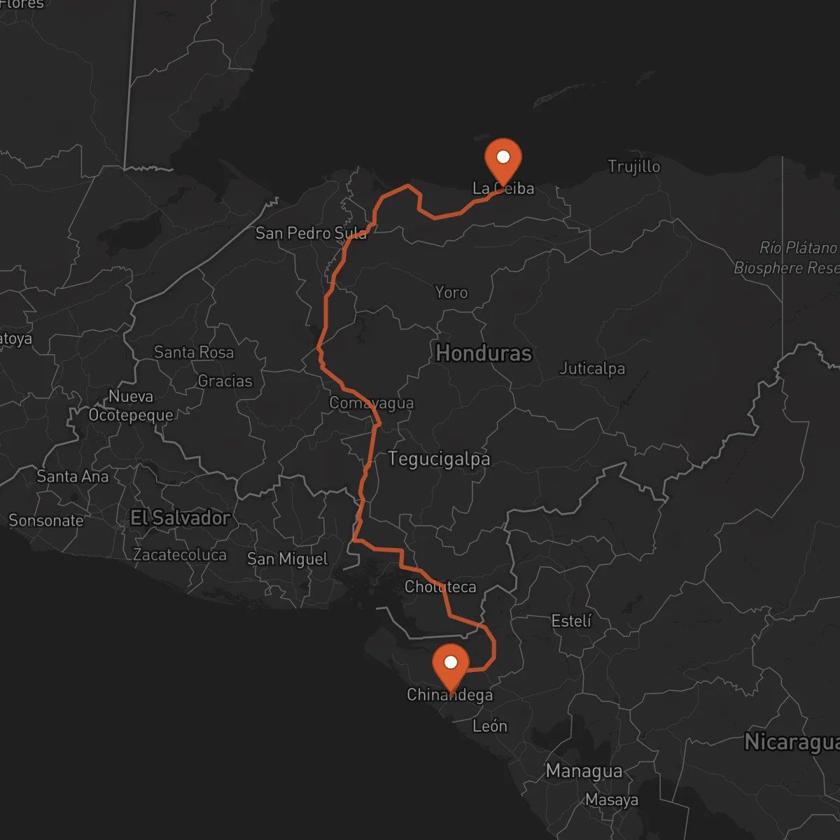 Ruta La Ceiba - Chinandega