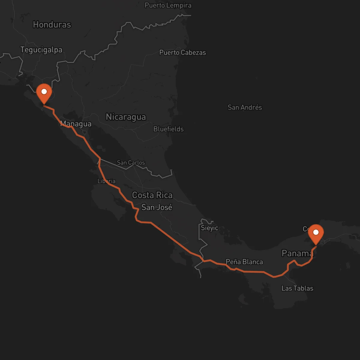 Ruta Chinandega - La Chorrera