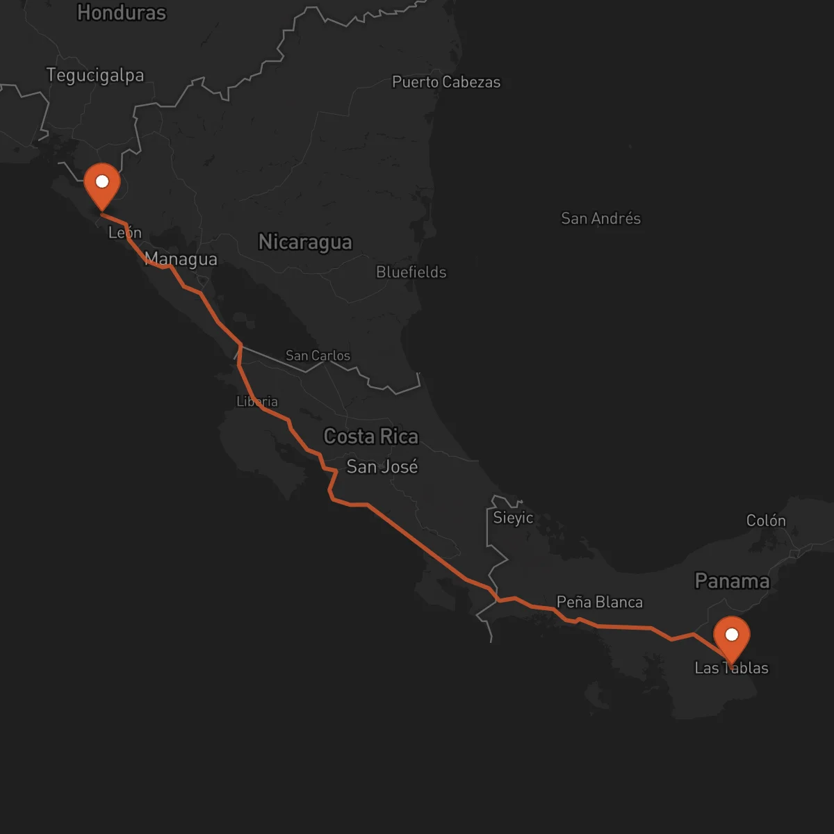 Ruta Las Tablas - Chinandega