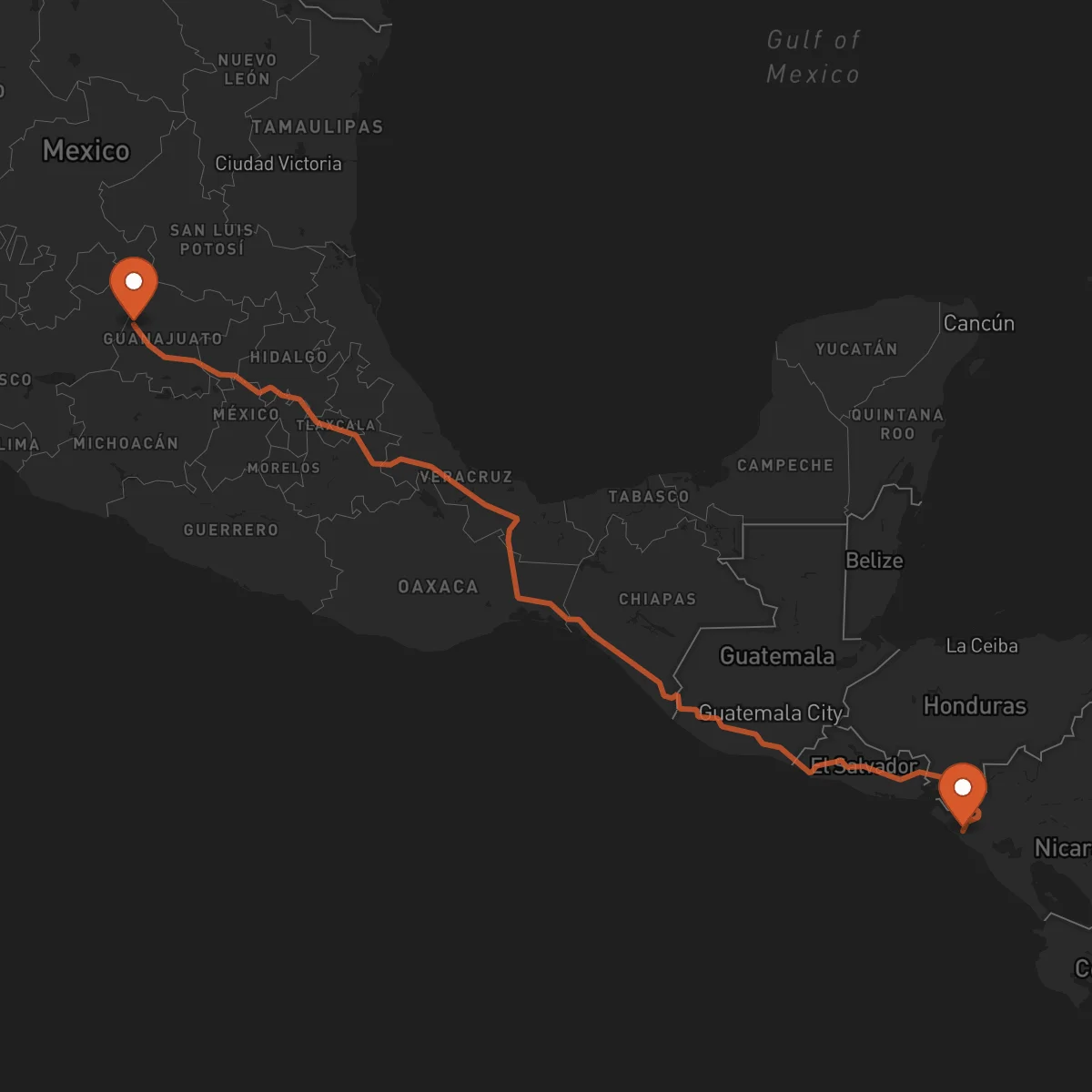 Ruta León Guanajuato - Chinandega