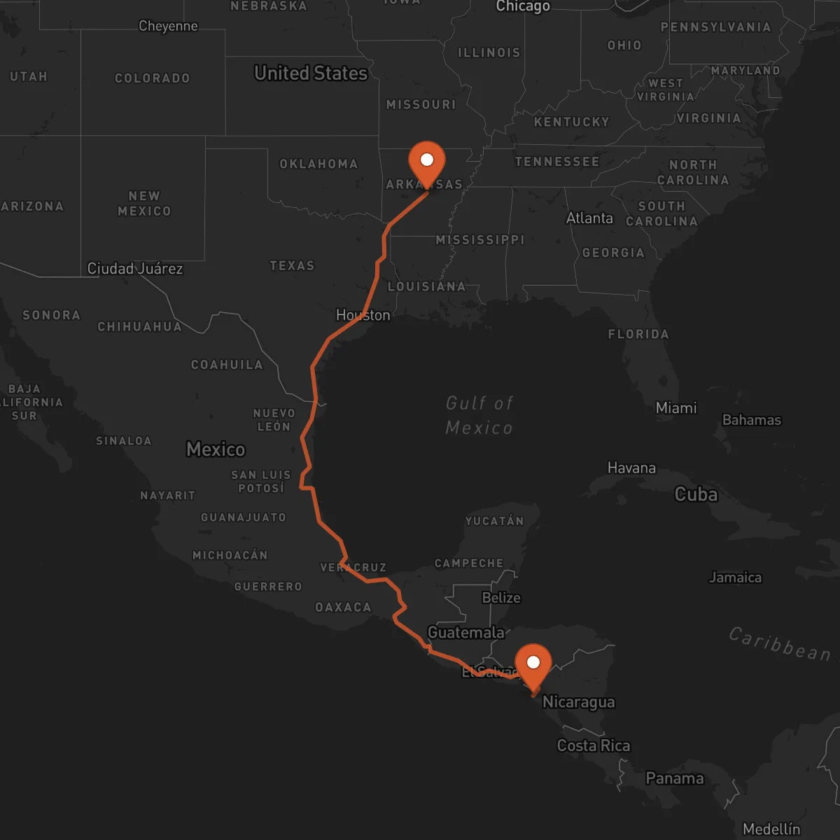 Ruta Little Rock - Chinandega