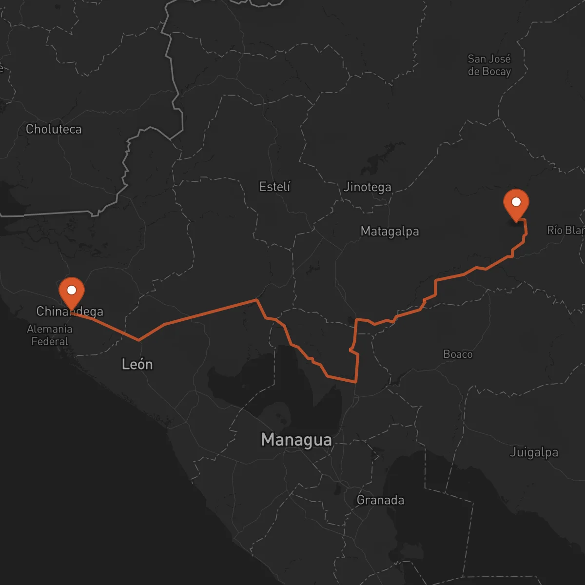 Ruta Matagalpa - Chinandega