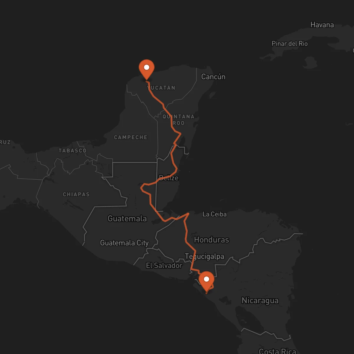 Ruta Chinandega - Mérida