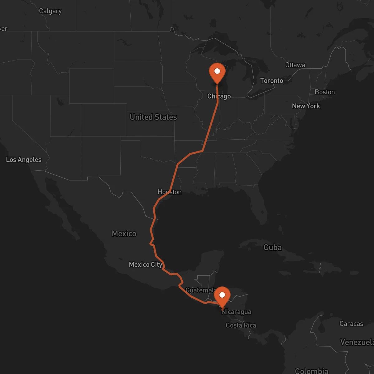 Ruta Milwaukee - Chinandega