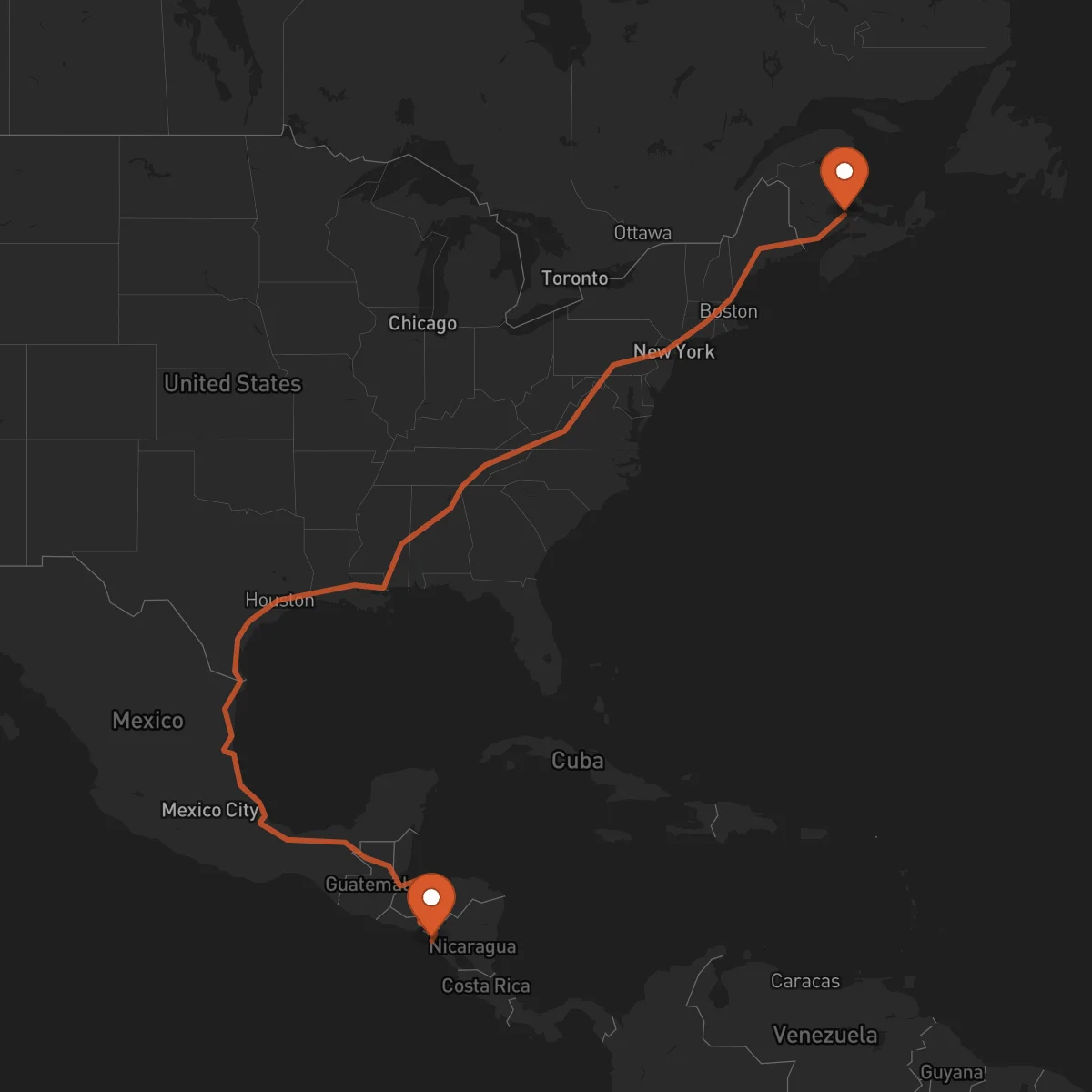 Ruta Moncton - Chinandega