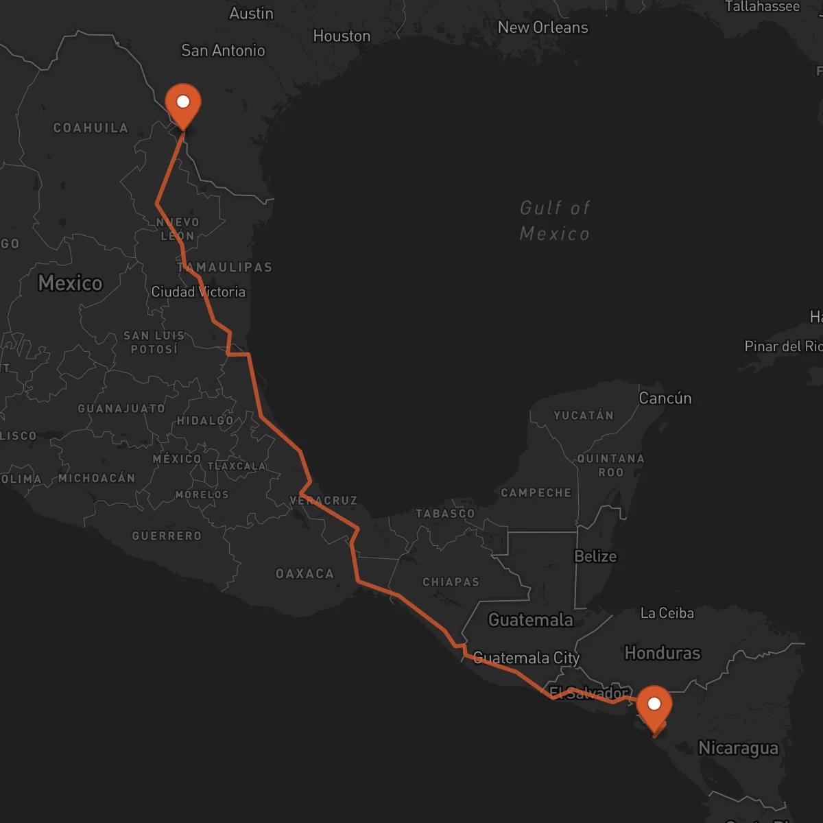 Ruta Nuevo Laredo - Chinandega