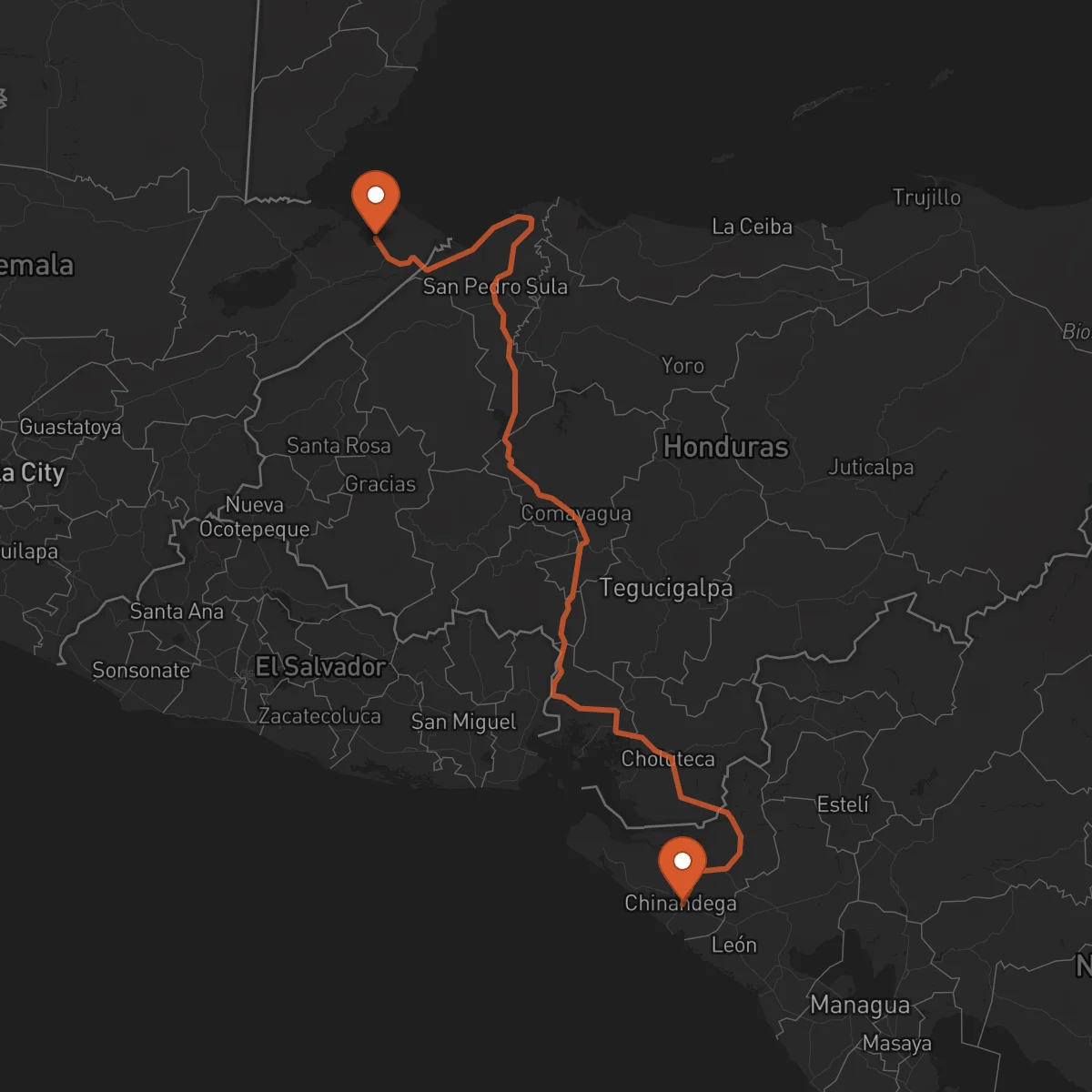 Ruta Chinandega - Puerto Barrios