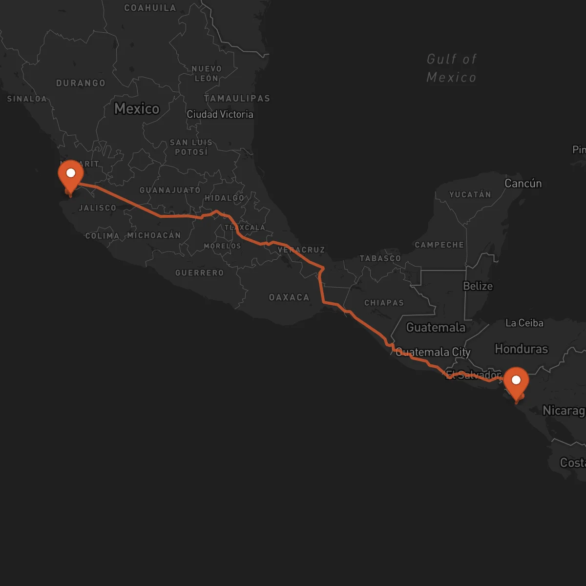Ruta Chinandega - Puerto Vallarta