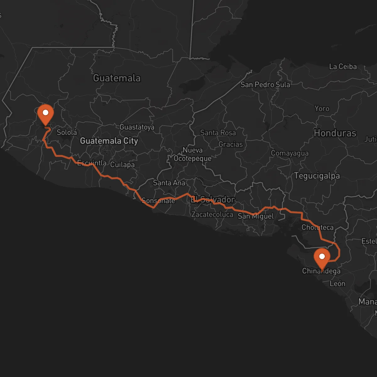 Ruta Quetzaltenango - Chinandega