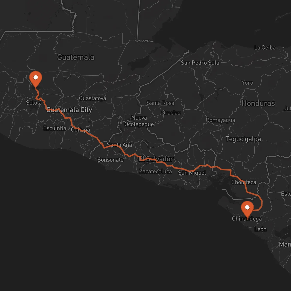 Ruta Santa Cruz del Quiché - Chinandega