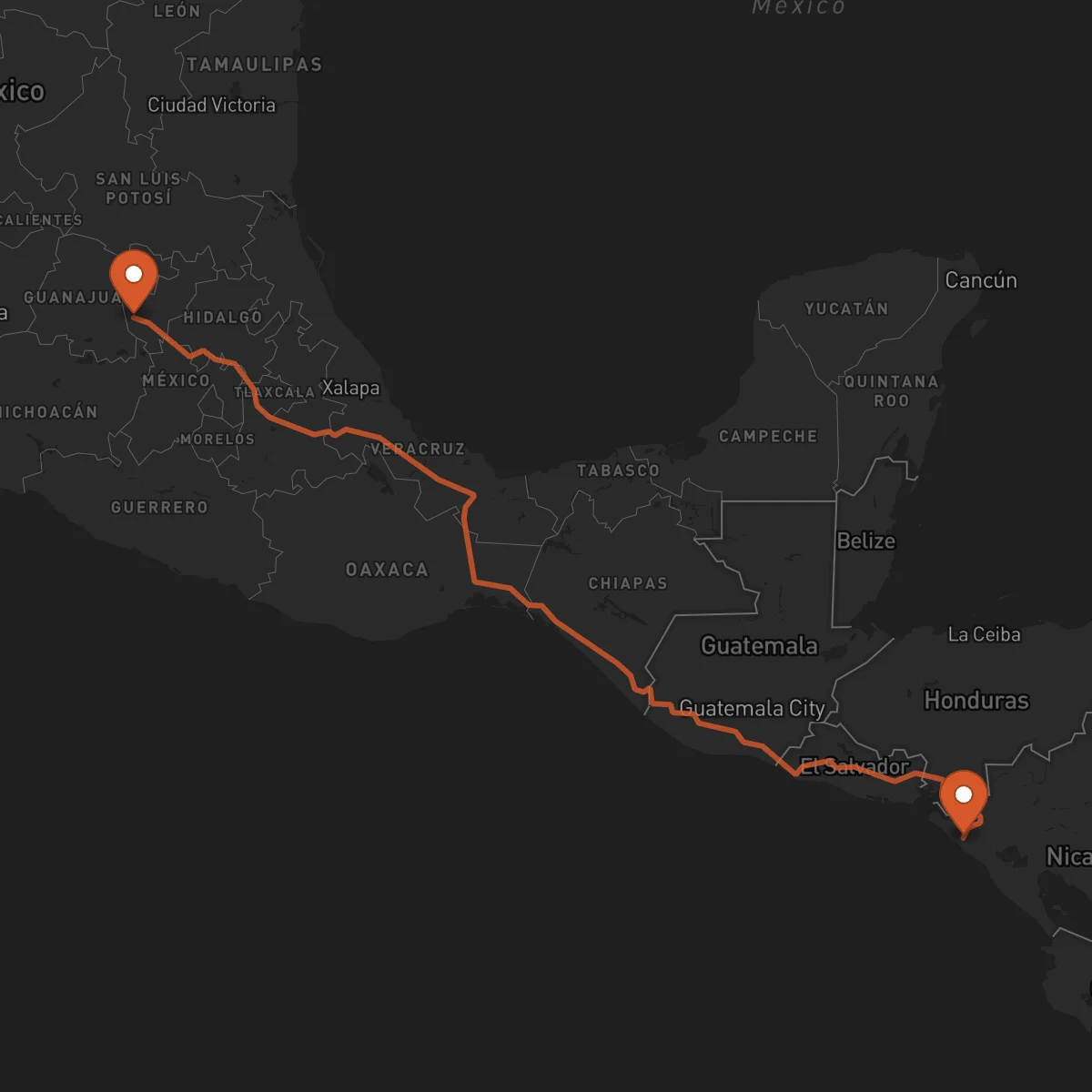 Ruta Chinandega - Santiago de Querétaro