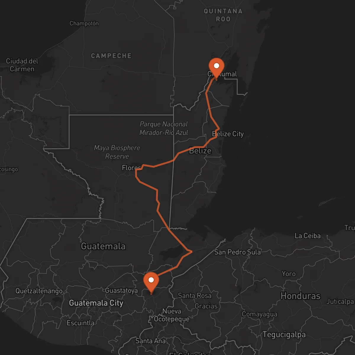 Ruta Chiquimula - Corozal Town