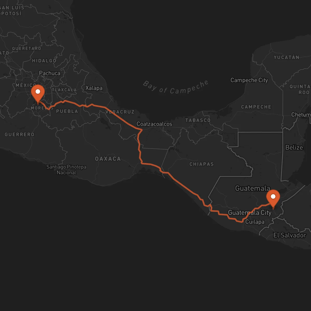 Ruta Cuernavaca - Chiquimula