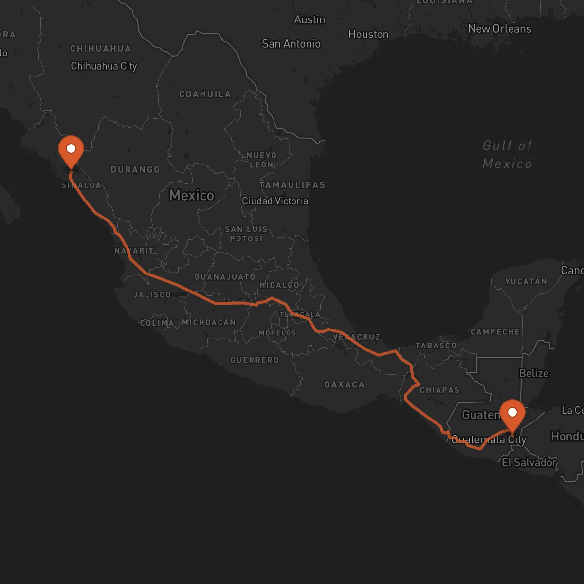 Ruta Culiacán Rosales - Chiquimula