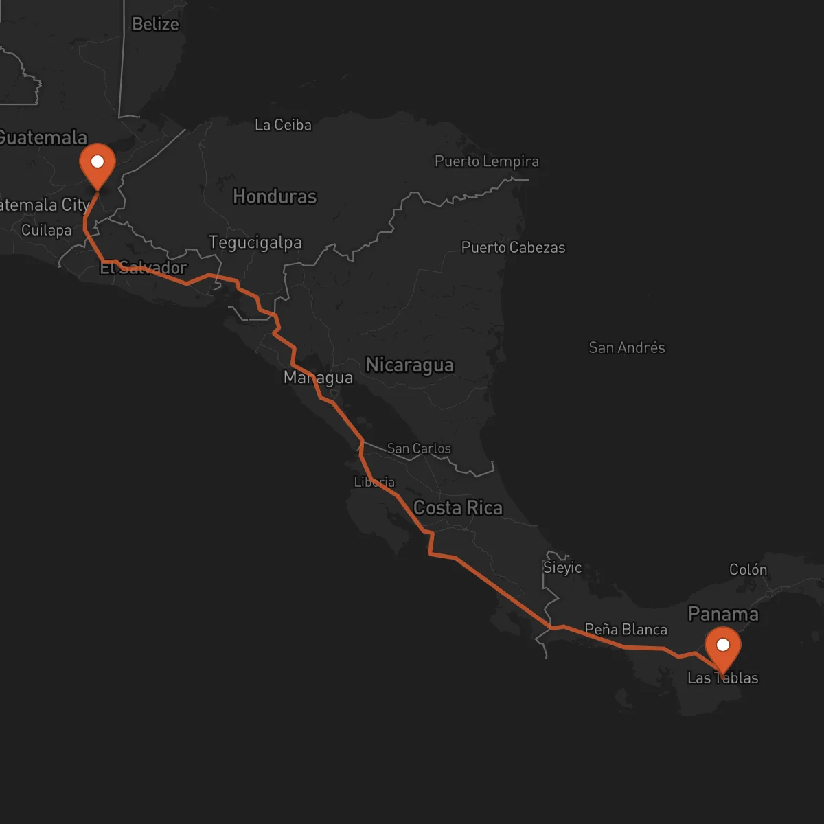 Ruta Las Tablas - Chiquimula