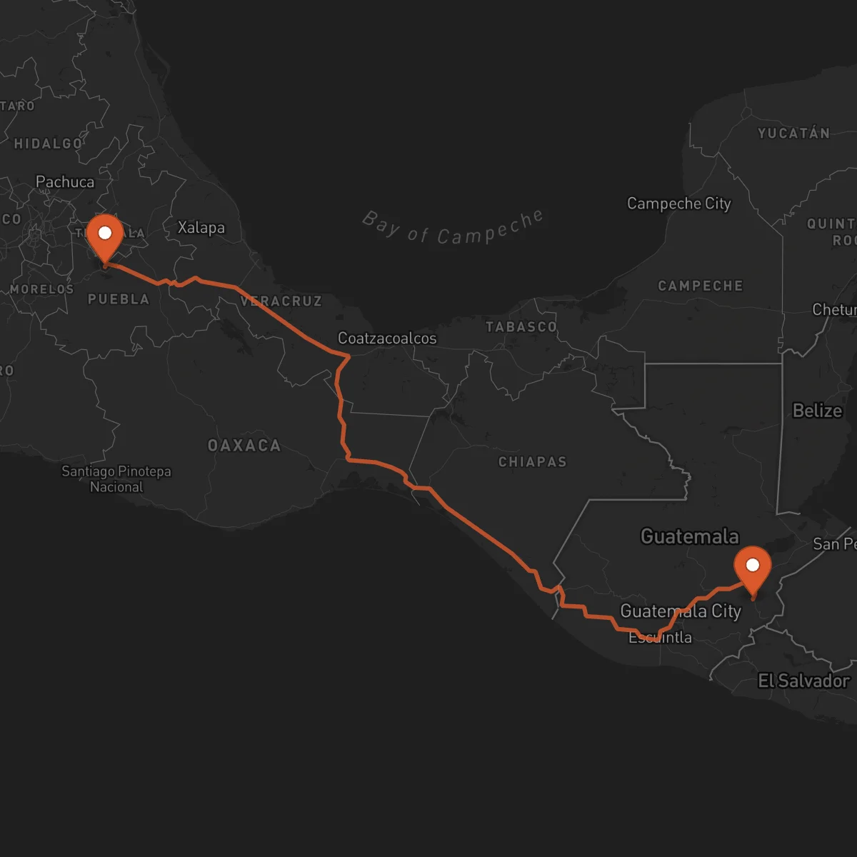 Ruta Chiquimula - Puebla de Zaragoza