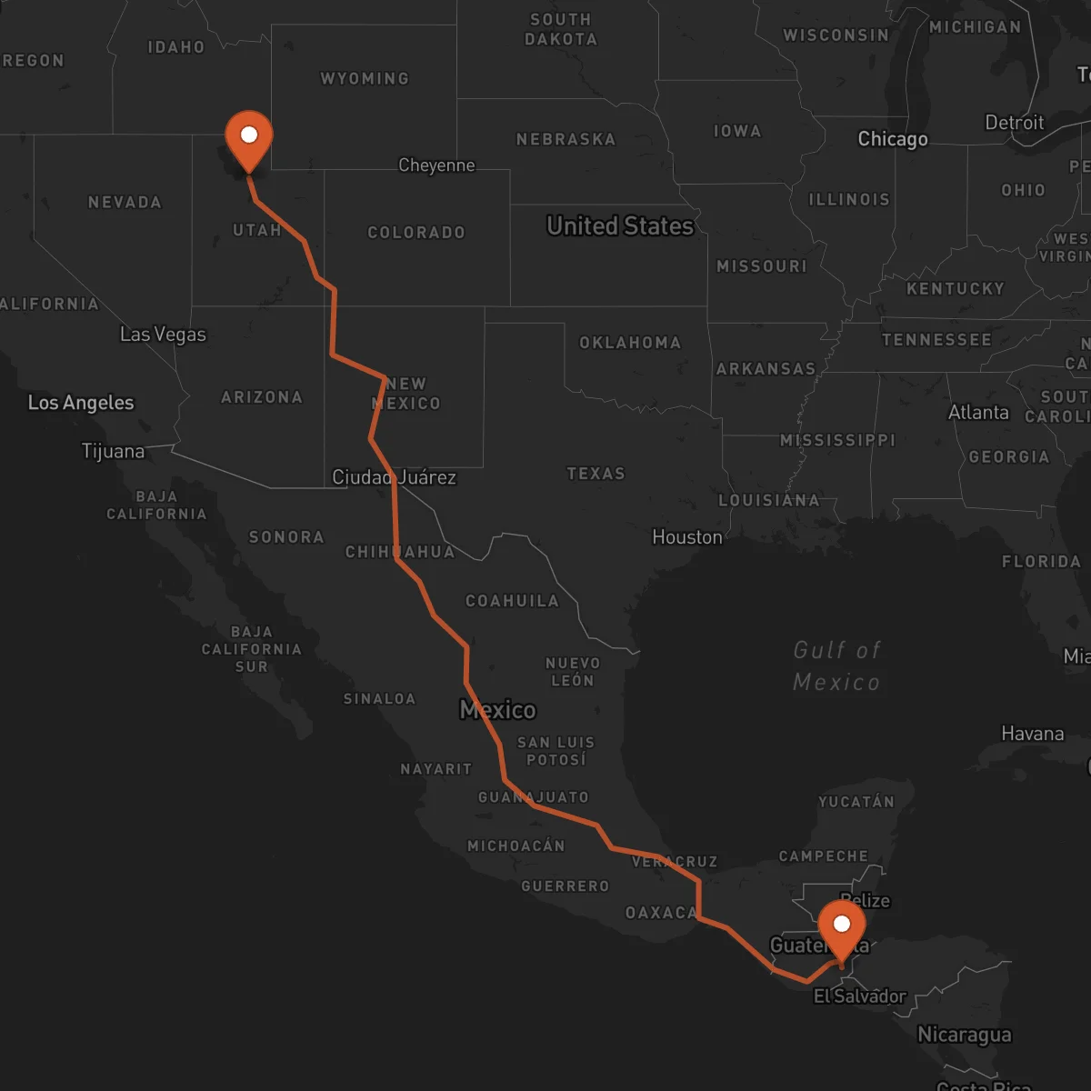 Ruta Chiquimula - Salt Lake City