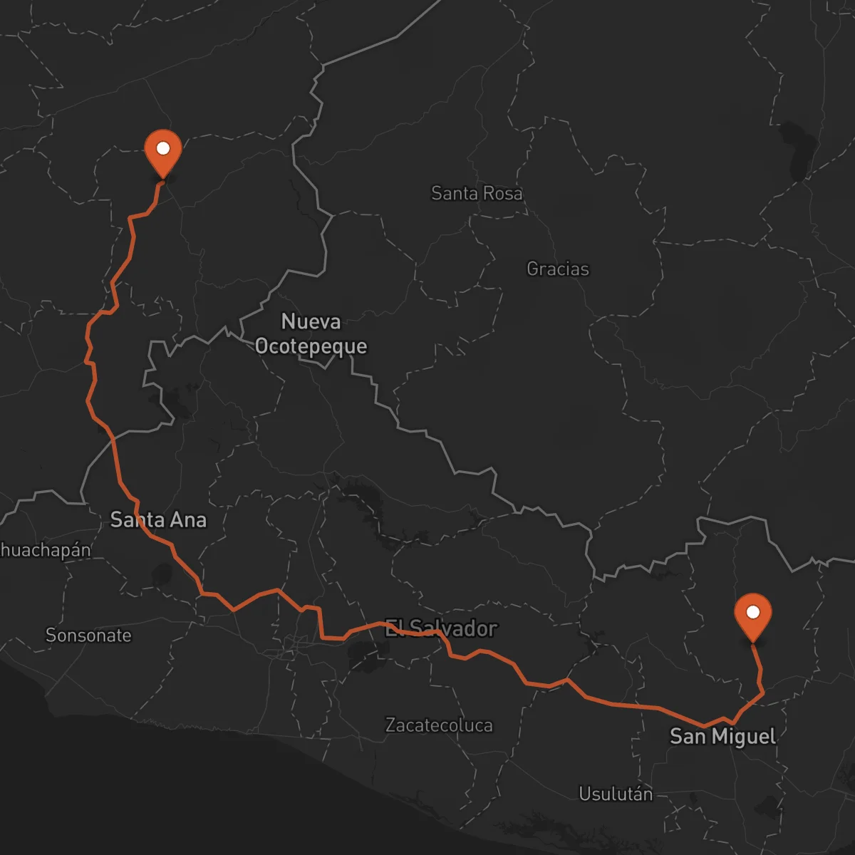 Ruta San Francisco Gotera - Chiquimula