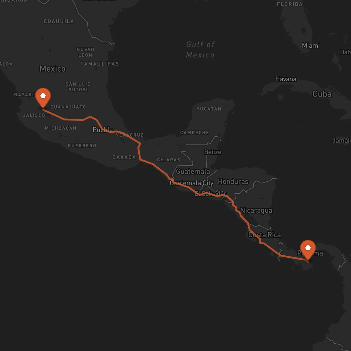 Ruta Chitré - Guadalajara