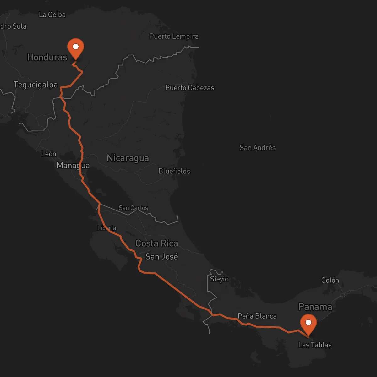 Ruta Chitré - Juticalpa