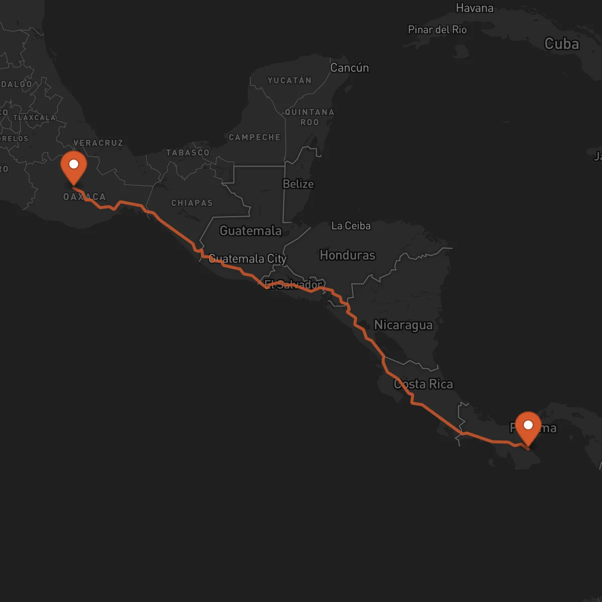 Ruta Chitré - Oaxaca de Juárez