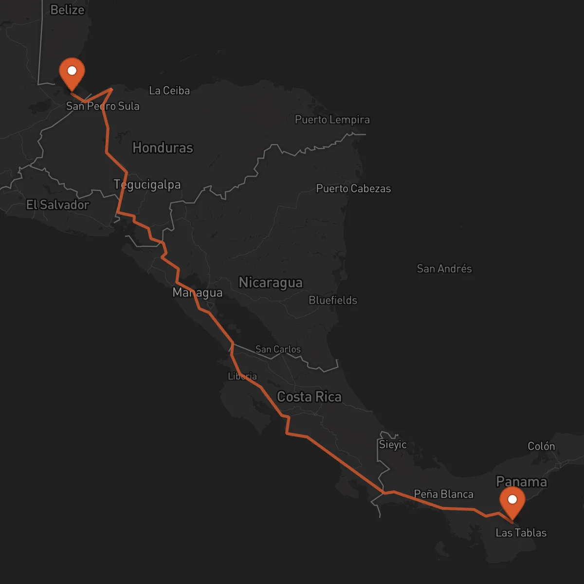 Ruta Chitré - Puerto Barrios