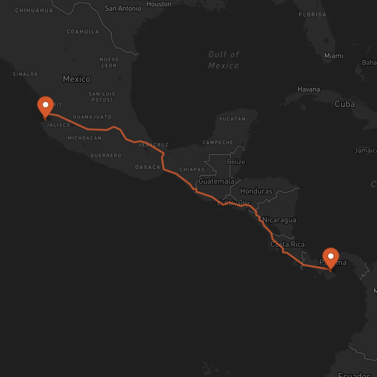 Ruta Chitré - Puerto Vallarta