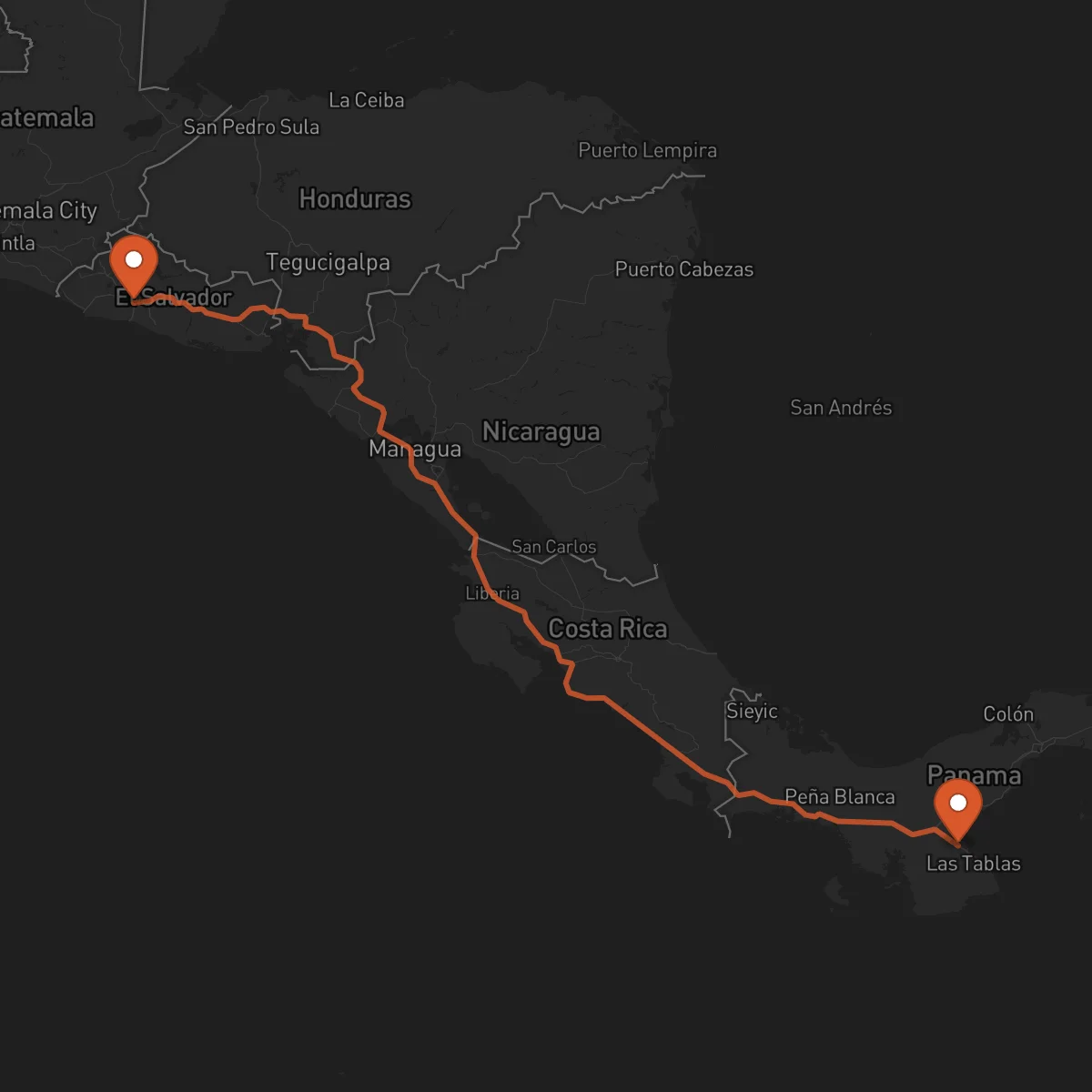 Ruta Chitré - Santa Tecla