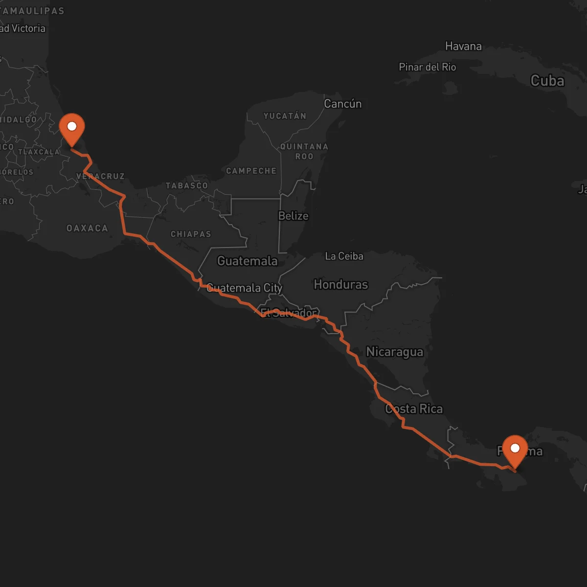 Ruta Chitré - Xalapa