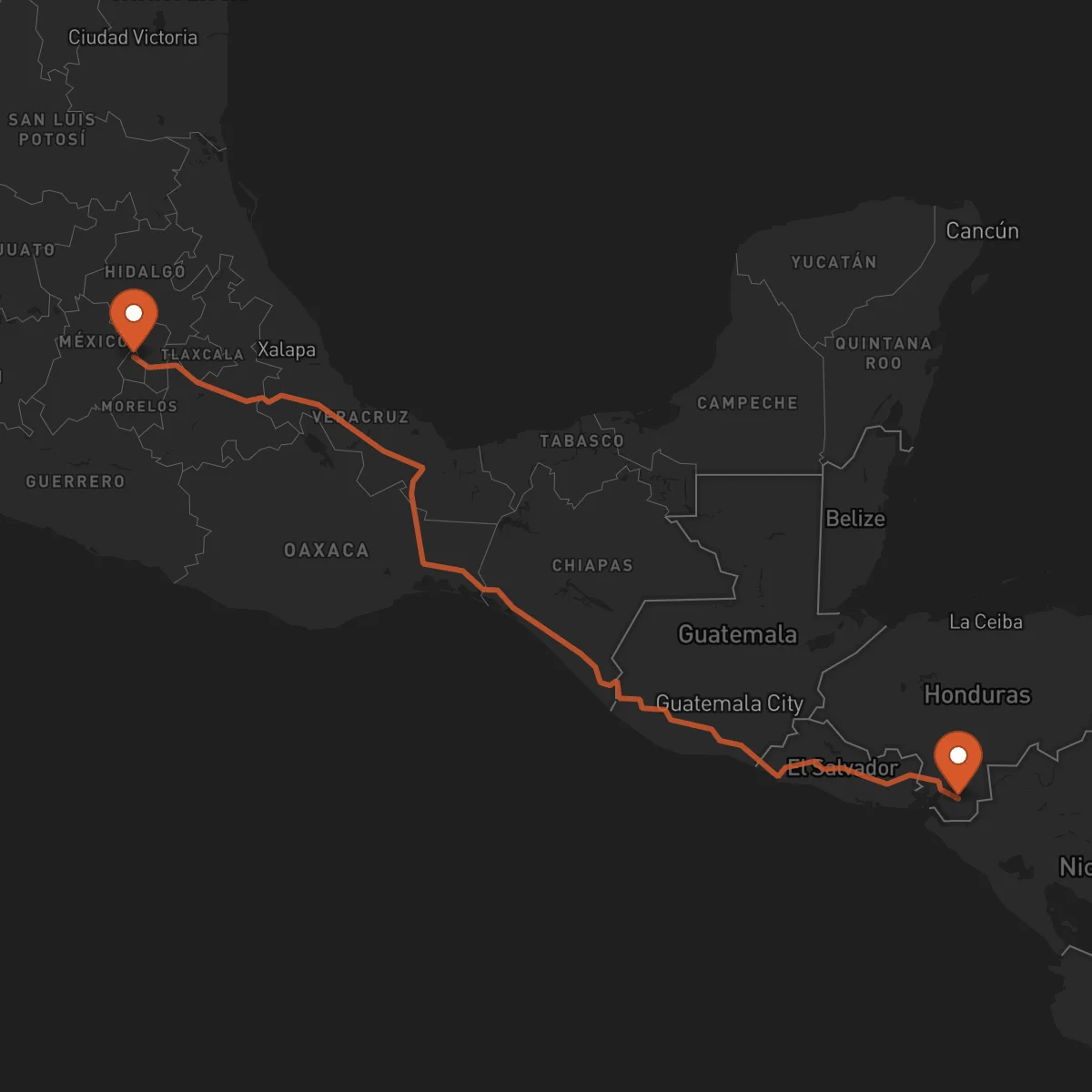 Ruta Ciudad de México - Choluteca
