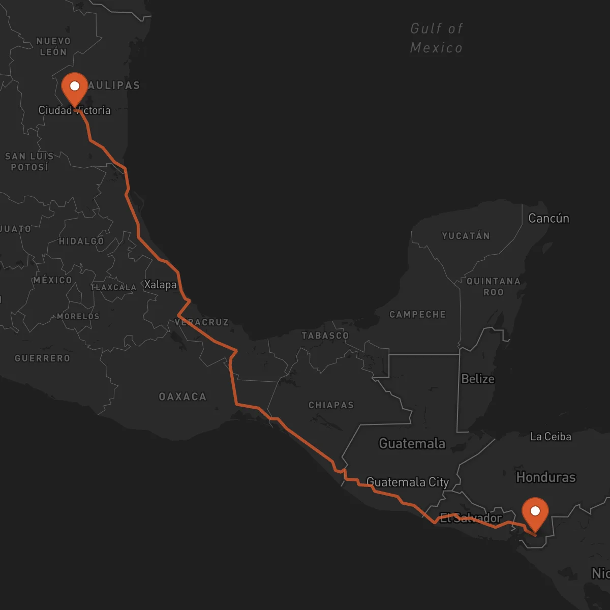 Ruta Ciudad Victoria - Choluteca