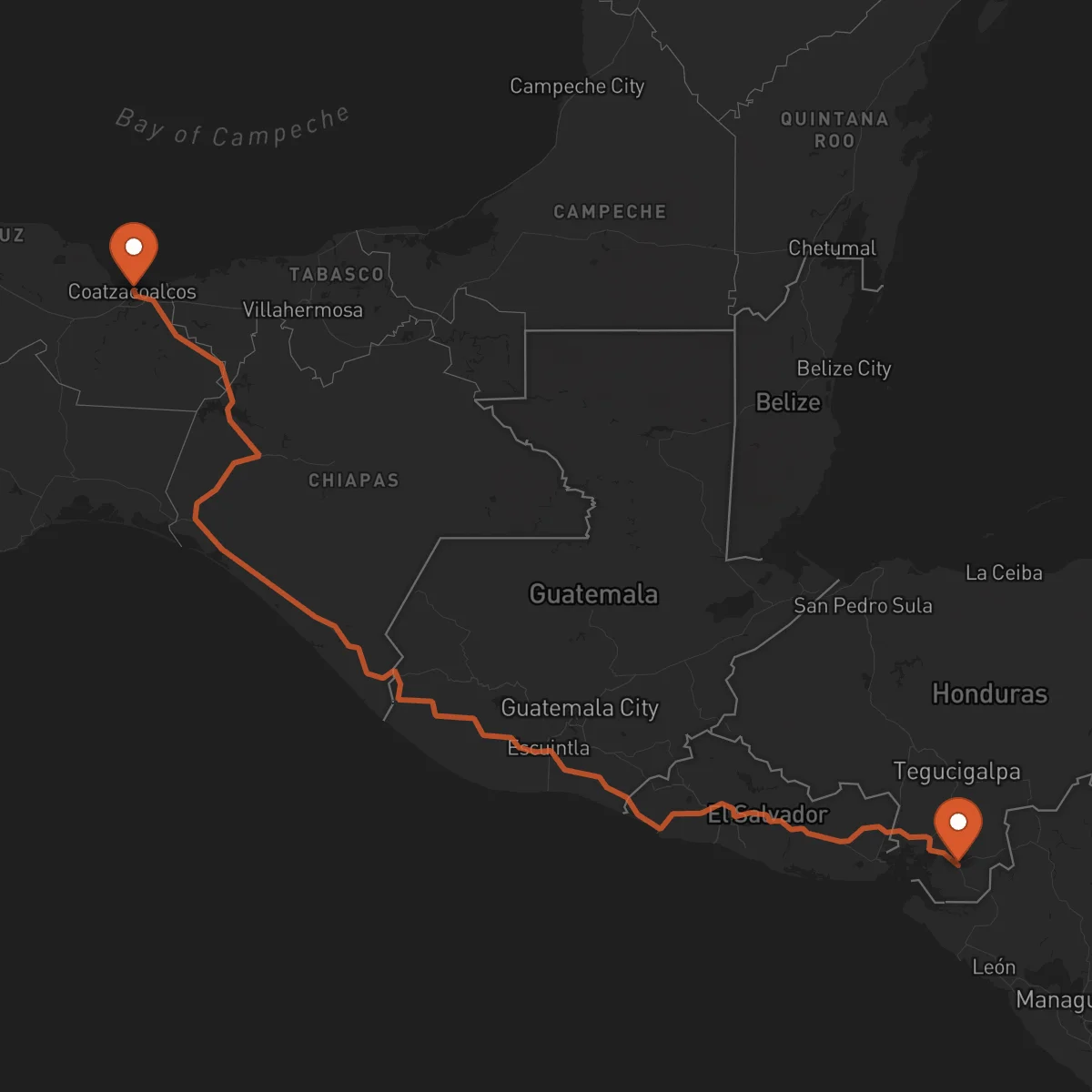 Ruta Choluteca - Coatzacoalcos
