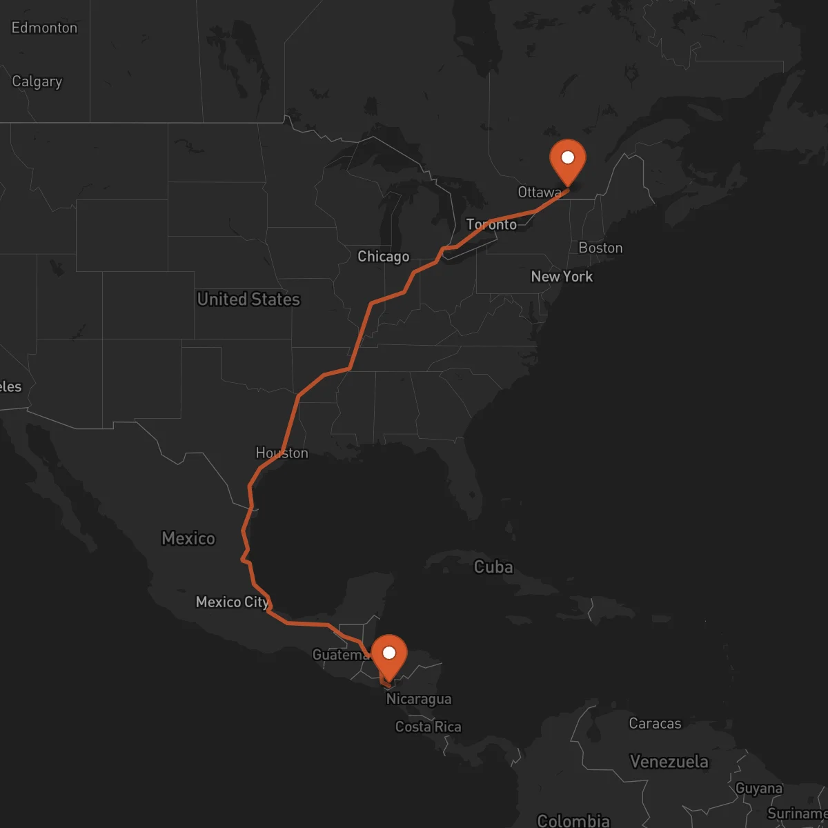 Ruta Choluteca - Montreal