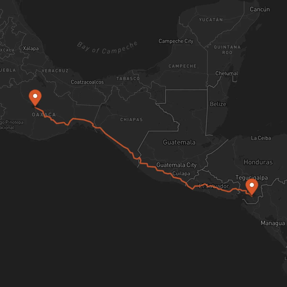 Ruta Oaxaca de Juárez - Choluteca
