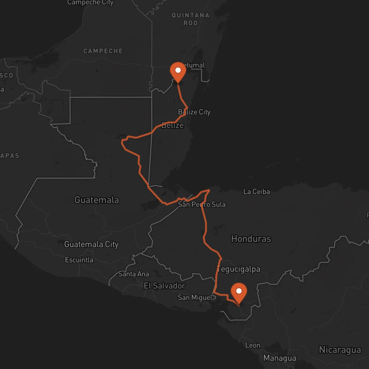 Ruta Orange Walk Town - Choluteca