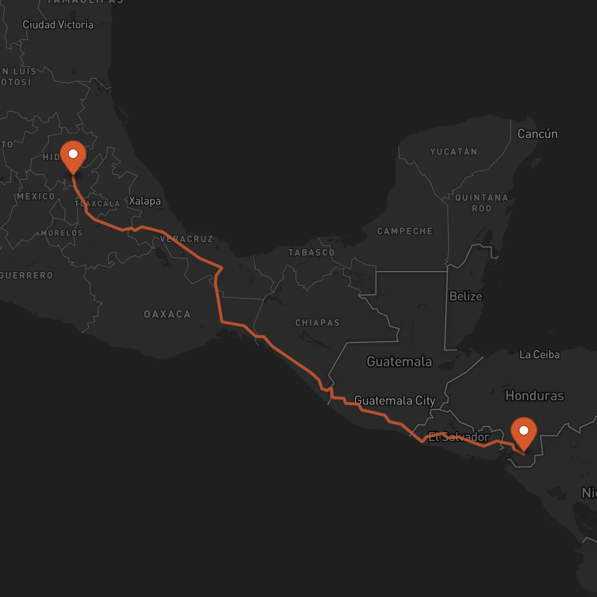Ruta Choluteca - Pachuca de Soto