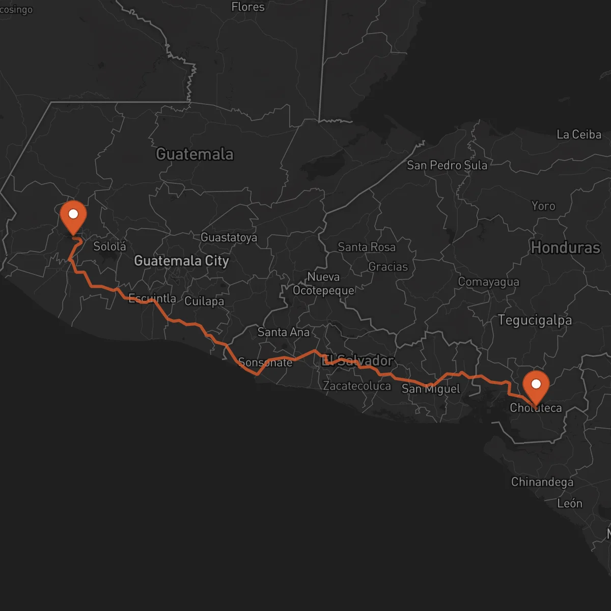 Ruta Quetzaltenango - Choluteca