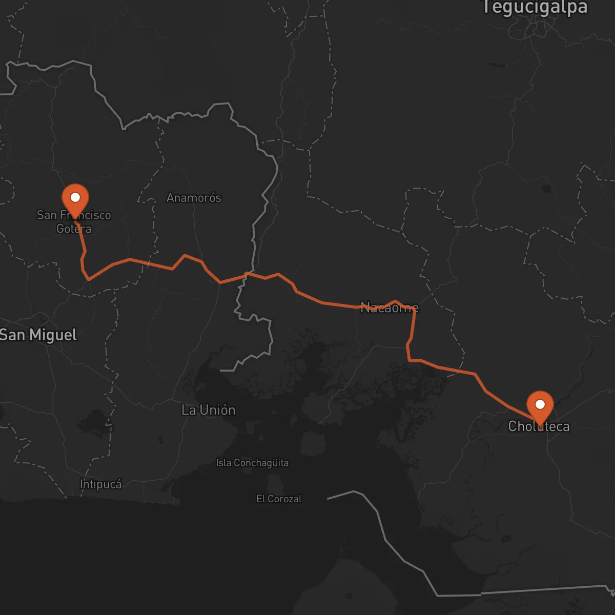 Ruta San Francisco Gotera - Choluteca