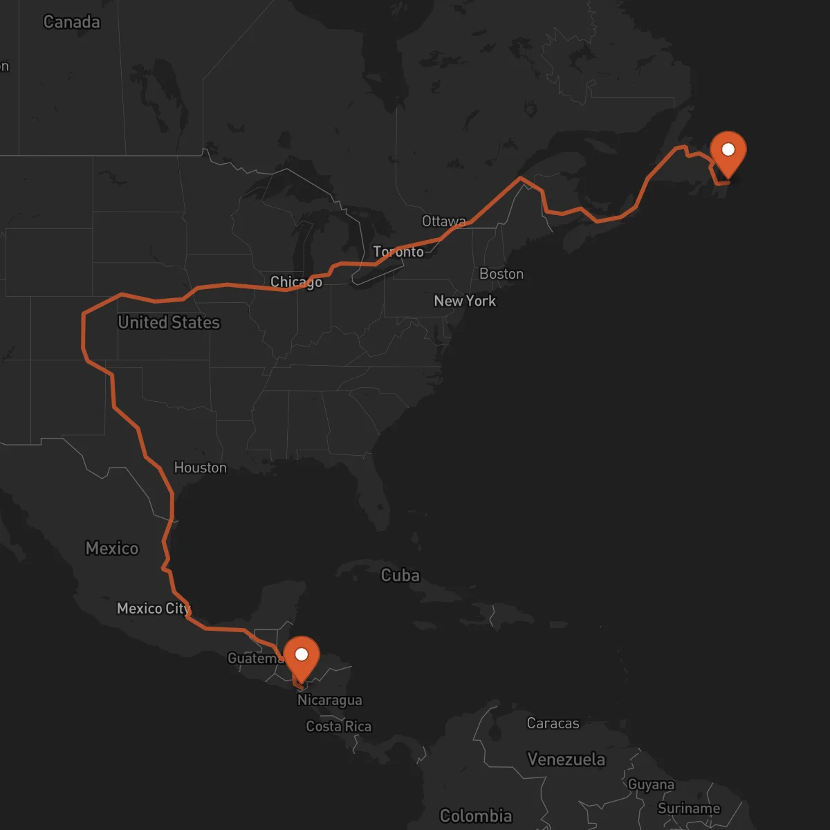 Ruta San Juan de Terranova (St. John's) - Choluteca