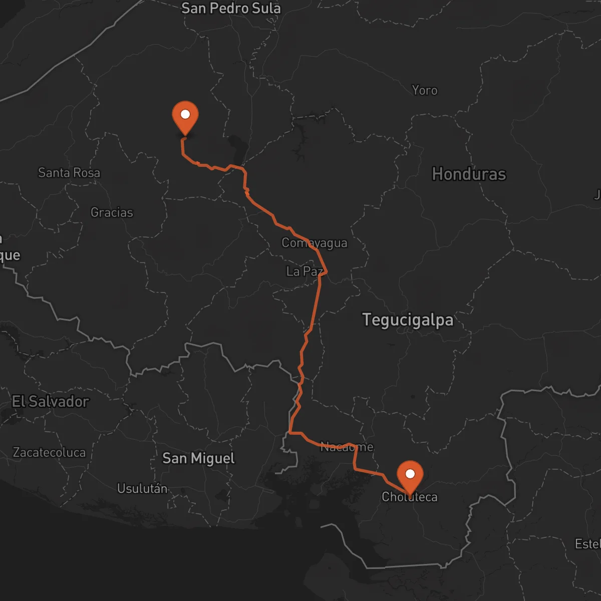 Ruta Choluteca - Santa Bárbara