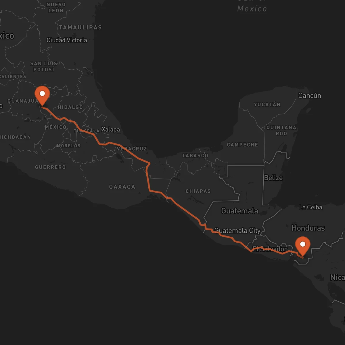 Ruta Santiago de Querétaro - Choluteca
