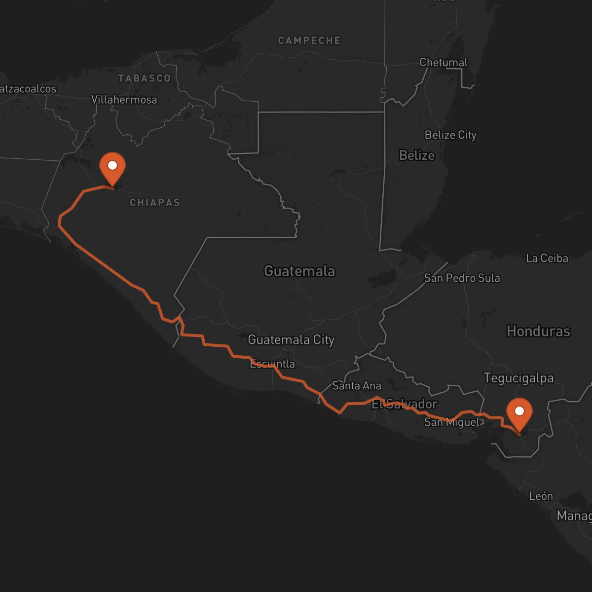 Ruta Tuxtla Gutiérrez - Choluteca