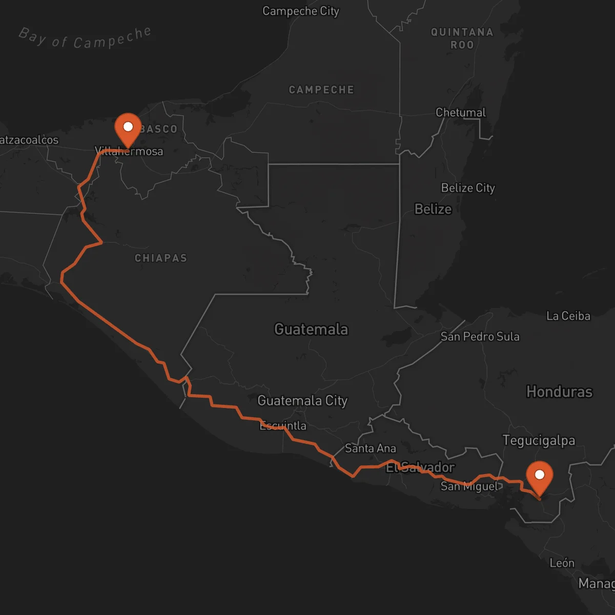 Ruta Choluteca - Villahermosa