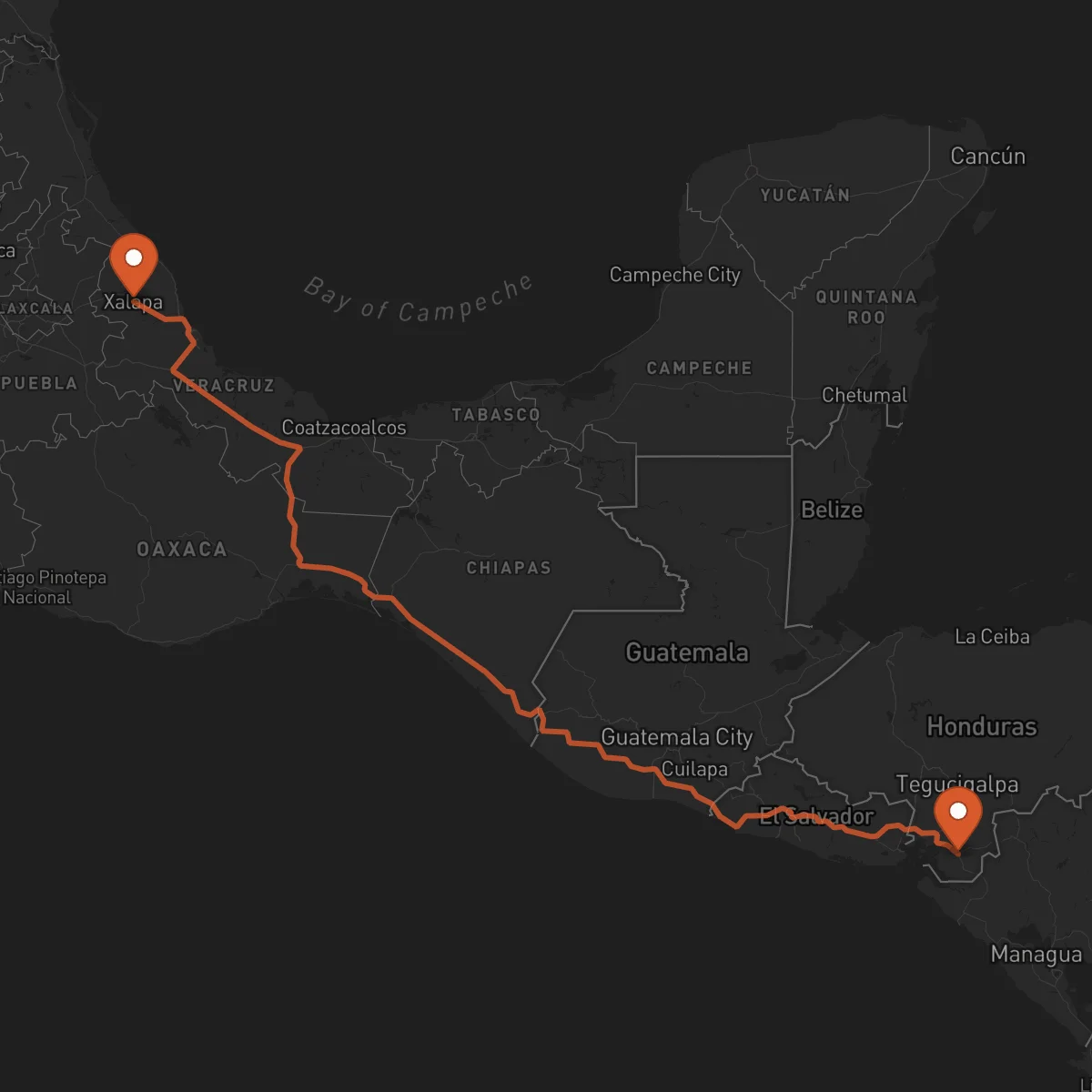Ruta Choluteca - Xalapa